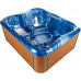 Bañera de hidromasaje LED de acrílico azul madera clara 180 x 215 cm Bañera de hidromasaje LED de acrílico azul madera clara 180 x 215 cm
