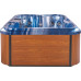 Bañera de hidromasaje LED de acrílico azul madera clara 180 x 215 cm Bañera de hidromasaje LED de acrílico azul madera clara 180 x 215 cm