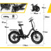 Bicicleta Eléctrica Plegable, Batería De Lones De Litio De 48V 18Ah Bicicleta Eléctrica Plegable, Batería De Lones De Litio De 48V 18Ah