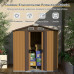 Caseta de Jardín Exterior con Piso y Puertas Dobles con Cerradura    250x196x212cm