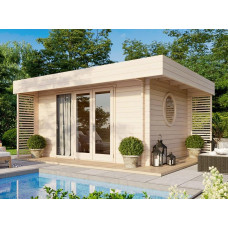 Caseta de Madera Natural 12m² Espesor de Pared 44 mm Caseta de Madera Natural 12m² Espesor de Pared 44 mm
