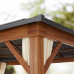 Cenador de jardín 3x3 m, Aspecto Madera, Techo sólido, 4 Cortinas en champán Cenador de jardín 3x3 m, Aspecto Madera, Techo sólido, 4 Cortinas en champán