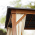 Cenador de jardín 3x3 m, Aspecto Madera, Techo sólido, 4 Cortinas en champán Cenador de jardín 3x3 m, Aspecto Madera, Techo sólido, 4 Cortinas en champán
