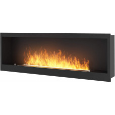 Chimenea de bioetanol de diseño para empotrar en la pared con cristal protector incluido, marco negro semimate de acero inoxidable, quemador de 3 litros (INSIDE1500) Chimenea de bioetanol de diseño para empotrar en la pared con cristal protector incluido, marco negro semimate de acero inoxidable, quemador de 3 litros (INSIDE1500)
