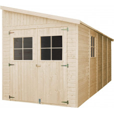 Cobertizo de Madera para jardín 10.1m2 con Pared Lateral con Suelo Cobertizo de Madera para jardín 10.1m2 con Pared Lateral con Suelo