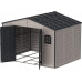 Cobertizo de jardín plástico con Kit de Base de Metal Cobertizo de jardín plástico con Kit de Base de Metal