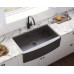 Ruvati - Fregadero de cocina con delantal, acero inoxidable mate, color negro Ruvati - Fregadero de cocina con delantal, acero inoxidable mate, color negro