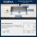 Torva - Fregadero de cocina de acero inoxidable de calibre 16 para fregadero de cocina de 22,86 cm de profundidad Torva - Fregadero de cocina de acero inoxidable de calibre 16 para fregadero de cocina de 22,86 cm de profundidad