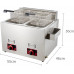 Freidora De Sobremesa De Gas Comercial De Acero Inoxidable Profesional De 8 L X 2 Freidora De Sobremesa De Gas Comercial De Acero Inoxidable Profesional De 8 L X 2