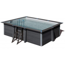 Gre KPCOR46 – Piscina Rectangular Composite 466 x 326 x 124 cm, con filtración 6 m3 h, cuña metálica, Gris Oscuro Gre KPCOR46 – Piscina Rectangular Composite 466 x 326 x 124 cm, con filtración 6 m3 h, cuña metálica, Gris Oscuro