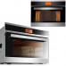 JIEZ Oven Solo Horno de microondas en Silver Tact Horno Individual eléctrico Empotrado - Horno de convección halógeno Acero Inoxidable Ideal para Asar, Hornear