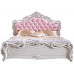  JVmoebel Cama barroca clásica estilo rococó, cama de hotel tapizada, cama de matrimonio, Chesterfield 