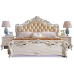  JVmoebel Cama barroca clásica estilo rococó, cama de hotel tapizada, cama de matrimonio, Chesterfield 
