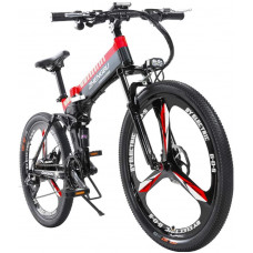 L.HPT Bicicleta de montaña eléctrica Bicicleta Plegable para Hombre 26 Pulgadas 27 48V10Ah batería de Litio Bicicleta para Adultos Carga máxima 150 kg Resistencia 90 km Negro + Rojo L.HPT Bicicleta de montaña eléctrica Bicicleta Plegable para Hombre 26 Pulgadas 27 48V10Ah batería de Litio Bicicleta para Adultos Carga máxima 150 kg Resistencia 90 km Negro + Rojo