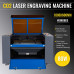 Orion Motor Tech 80W Máquina de Grabador Láser de CO2 600x1000mm Máquina de Grabador Láser con 2 Tubos Láser y 2 Cabezales Grabadora Láser Profesional con Software RDWorks (80W 600X1000mm)