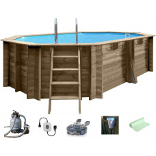 Piscina Desmontable Hexagonal de Madera Grenade 2 Piscina Desmontable Hexagonal de Madera Grenade 2