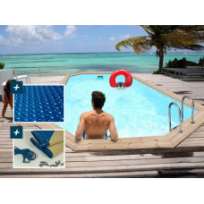 Piscina de Madera Córdoba - 3,48 x 2,15 x 1,18 m + Cubierta de Burbujas