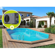 Piscina de Madera Palma - 7,57 x 4,07 x 1,31 m + Bomba de Calor 6,1 kW 