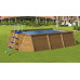 Piscina de Madera Panelada K2O con Depuradora de Cartucho 345x255x107 cm y Escalera 