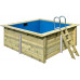 Piscina de madera rectangular de 3,50 x 3,20 x 1,24 m 