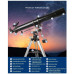 ROM Telescopio astronómico Profesional de Juguete para observación de Principiantes, Calibre de 80 mm, telescopio de refracción de Longitud Focal de 900 mm para niños princip
