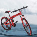 SAFGH Bicicleta de montaña para Adultos, Bicicleta de montaña Plegable de 26 Pulgadas Shimanos, Bicicleta de 21 velocidades, Bicicletas MTB de suspensión Completa, Ruedas de magnesio de 3 radios p