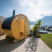Sauna al aire libre tipo barril Harvia con estufa de leña 220 cm Sauna al aire libre tipo barril Harvia con estufa de leña 220 cm