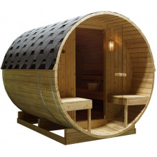 Sauna de exterior 189×220 cm finlandesa en forma de barril con estufa Harvia Sauna de exterior 189×220 cm finlandesa en forma de barril con estufa Harvia