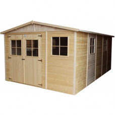 TIMBELA Cobertizo de Madera para jardín - 600x400cm 24m2 TIMBELA Cobertizo de Madera para jardín - 600x400cm 24m2