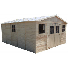 TIMBELA Cobertizo de Madera para jardín - A246x418x522cm 20m2 TIMBELA Cobertizo de Madera para jardín - A246x418x522cm 20m2