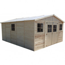 TIMBELA Cobertizo de Madera para jardín con Suelo TRATADO- A246x495x810cm/40m2 TIMBELA Cobertizo de Madera para jardín con Suelo TRATADO- A246x495x810cm/40m2