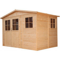 TIMBELA M334F+M334G Cobertizo de Madera para jardín- Puerta con Cerradura Suelo TRATADO - A226x324x216cm-6m2 Cobertizo de Madera Natural TIMBELA M334F+M334G Cobertizo de Madera para jardín- Puerta con Cerradura Suelo TRATADO - A226x324x216cm-6m2 Cobertizo de Madera Natural