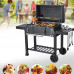 YFGQBCP Al Aire Libre XL Fumador Barbacoa de carbón Barbacoa portátil Barbacoa Exterior, Parrilla de la Barbacoa con el indicador de Calor, elevable cajón de carbón Cuenca W/Estantes Ruedas Y Almace