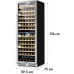  Klarstein Vinovilla Grande - Vinoteca, Nevera vinos, 425 L, 165 botellas, Control táctil, Temperatura ajustable, Soporte para copas, 13 estantes de madera, 2 zonas, Nevera para vinos, Plateado [Clase de eficiencia energética G] 