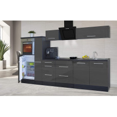 respekta Cocina Pequeña Cocina Bloque de Cocina Cocina Amueblada y Equipada Alto Brillo 300 cm Roble - Gris, 270 cm respekta Cocina Pequeña Cocina Bloque de Cocina Cocina Amueblada y Equipada Alto Brillo 300 cm Roble - Gris, 270 cm